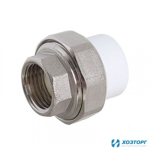 Муфта комбинированная разъёмная вн.рез. 20х 1/2" Damento белый (10/250)