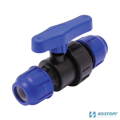 Кран шаровый компрессионный 20х20 мм, ПНД DAMENTO (8/168)