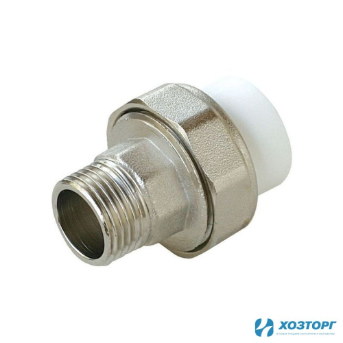 Муфта комбинированная разъёмная нар.рез. 25*3/4 Damento белый (10/120)