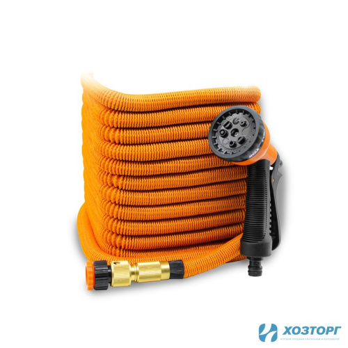 Шланг поливочный растягивающийся GRASSMAN 75 FT7,5  22,5 м. с пистолетом, адаптером, соединителем (1/12)